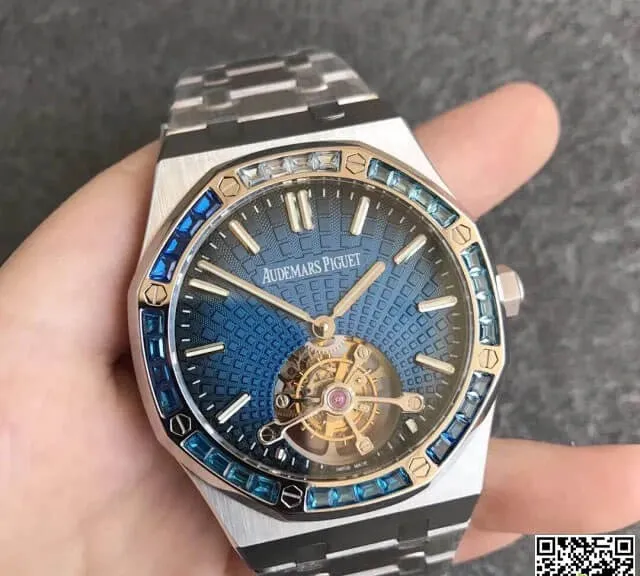 Audemars Piguet Royal Oak Tourbillon 26521PT.YY.1220PT.01 R8 Factory 1:1 Best Edition Replica Watch Blue Dial